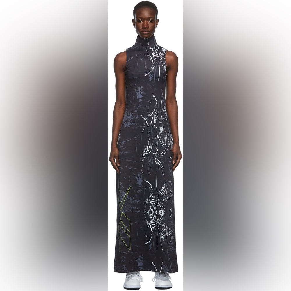 Pyer Moss x Reebok black Edition RCPM High-Neck Maxi Dress RARE